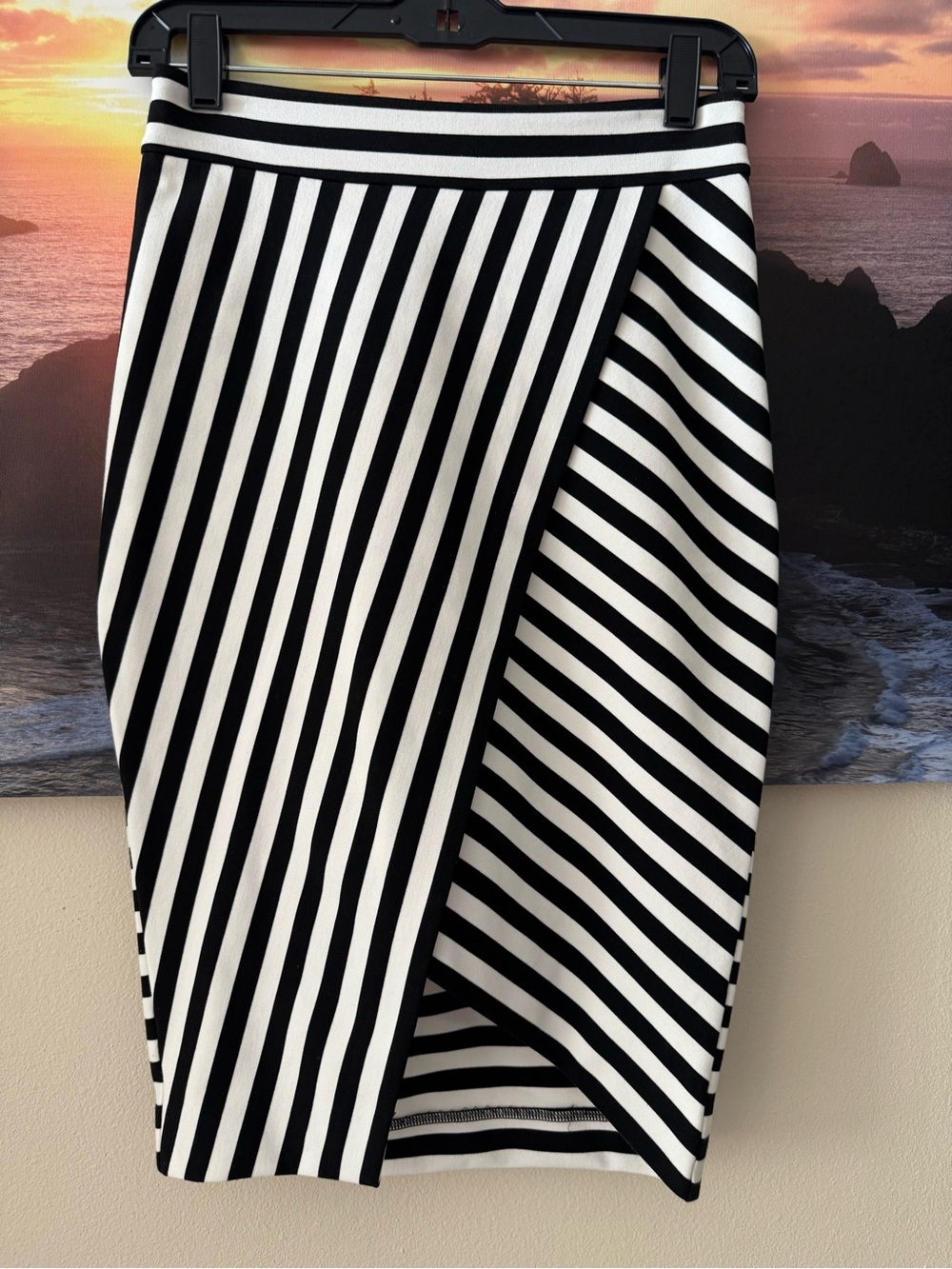 Express/ Black&White Striped Pencil Skirt/2/ NWT